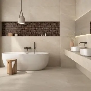 Roca Riviere Beige Stone Effect Matt Porcelain Wall and Floor Tile