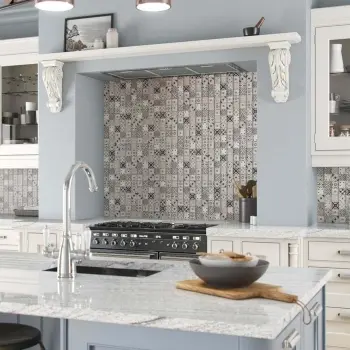 Arabesco Grey Glass Mosaic Kitchen Roomset
