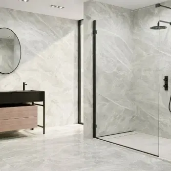 Electra Light Grey Crystal Marble Effect Matt Porcelain Tile