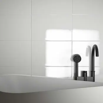 Flat White Gloss Ceramic Wall Tile - 250x400