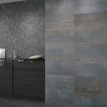 Metal Iron Rect Porcelain Wall And Floor Tile 300x600 Kitchen Roomset