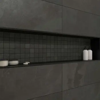 Mustang Black Slate Effect Matt Porcelain Mosaic