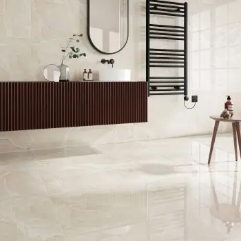 Onyx Marble Effect Cream Polished Porcelain Wall and Floor Tile