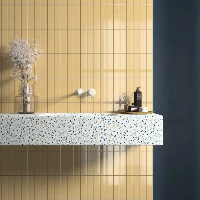Lumina Rattan Yellow Gloss Ceramic Wall Tile