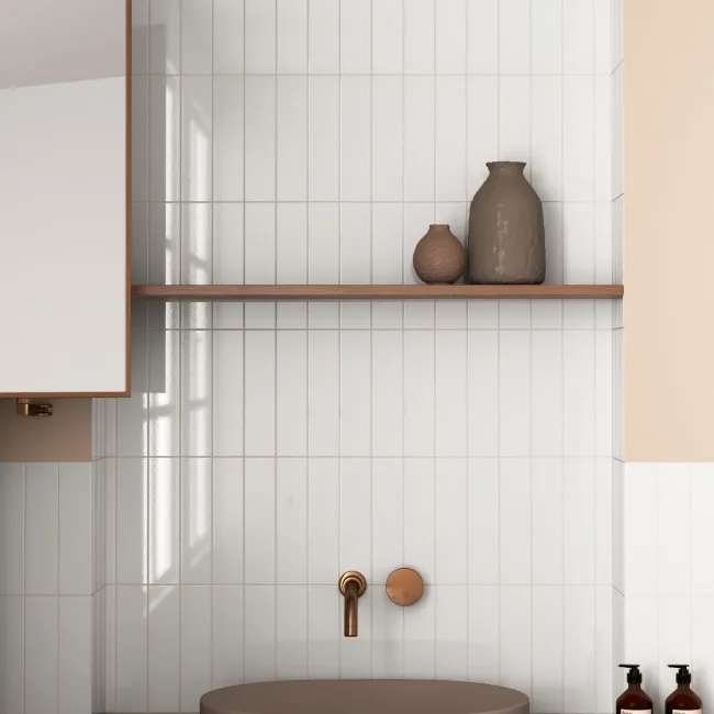 Lumina Alyssum White Gloss Ceramic Wall Tile