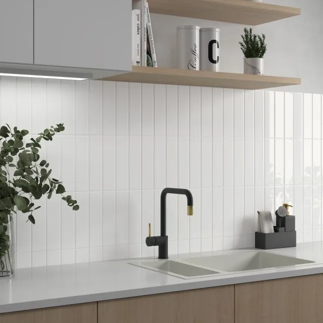 Lumina Alyssum White Gloss Ceramic Wall Tile