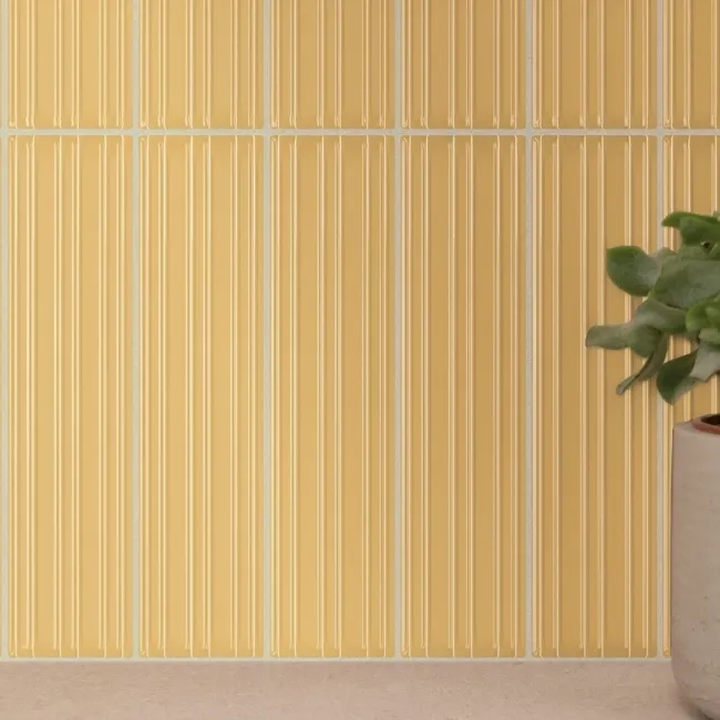 Lumina Rattan Yellow Gloss Decor Ceramic Wall Tile