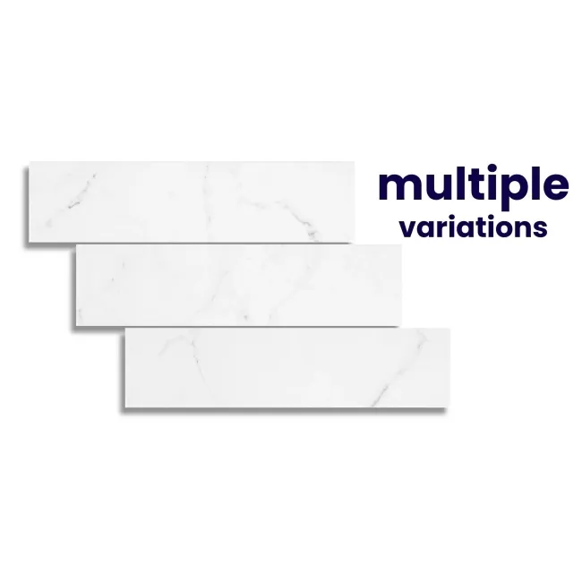 Carrara White Marble Effect Matt Brick Wall Tiles