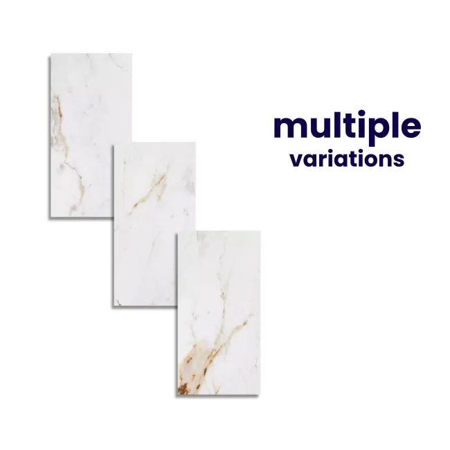 Barnaby White Marble Effect Large Polished Porcelain Wall and Floor Tile