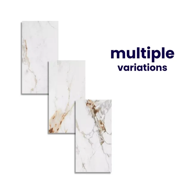 Barnaby White Marble Effect Large Matt Porcelain Wall and Floor Tile