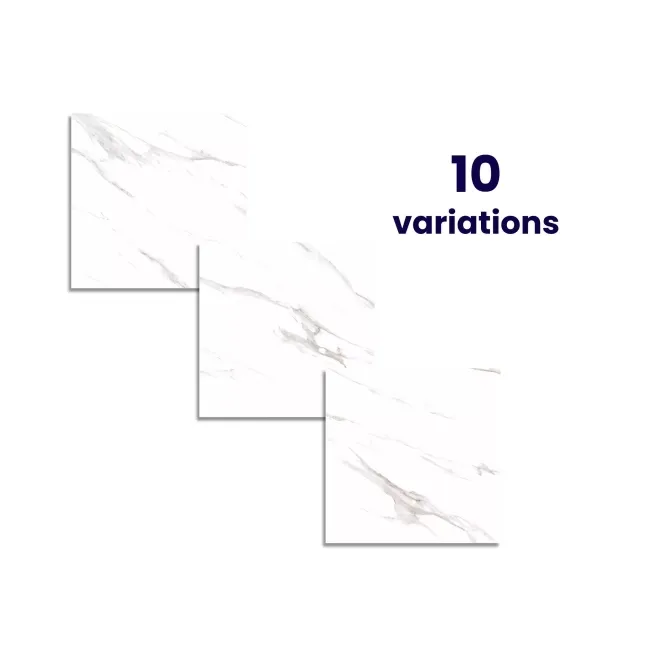 Statuario White Marble Effect Matt Floor Tile