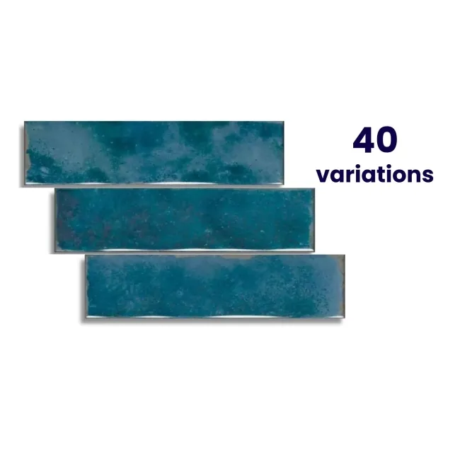 Style Aqua Blue Brick Effect Gloss Ceramic Wall Tile