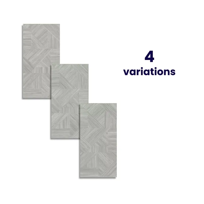 Nantes Grey 3D Wood Panel Effect Wall Tile