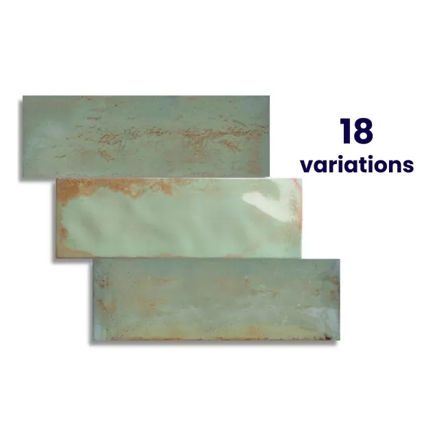 Zellige Sage Green Gloss Porcelain Tile