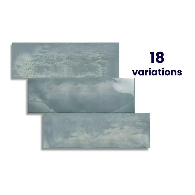 Zellige Ocean Blue Gloss Porcelain Tile