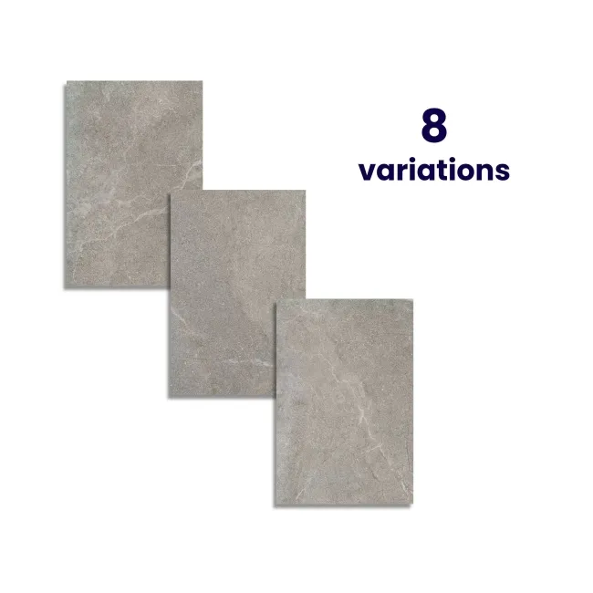 Lucca Flagstone Grey Chiselled Stone Effect Porcelain Tile