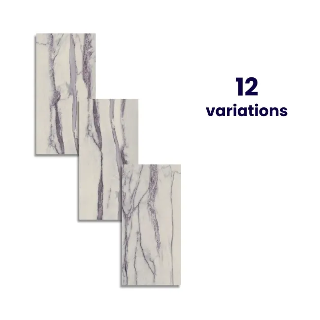 Amazonas Purple Marble Effect Semi Polished Porcelain Tile