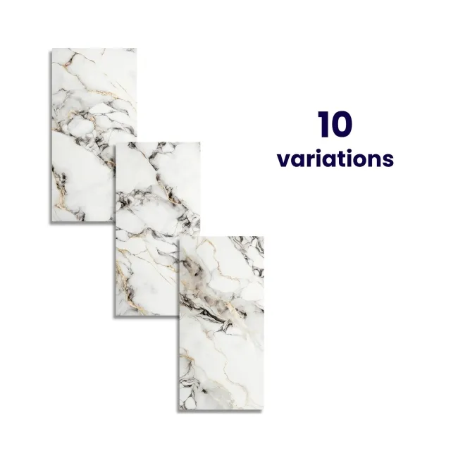 Napoli Grey White Marble Effect Polished Porcelain Tile