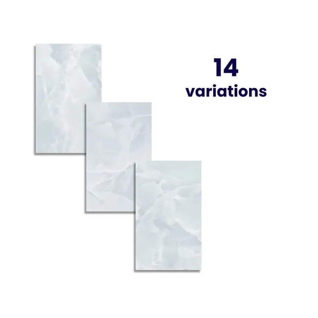 Garner Blue Onyx Marble Effect Gloss Ceramic Wall Tile