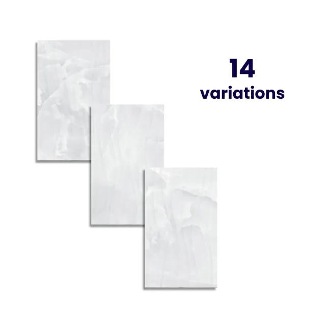 Garner White Decor Onyx Marble Effect Gloss Ceramic Wall Tile