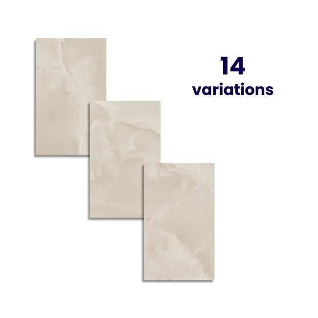 Garner Ivory Decor Onyx Marble Effect Gloss Ceramic Wall Tile