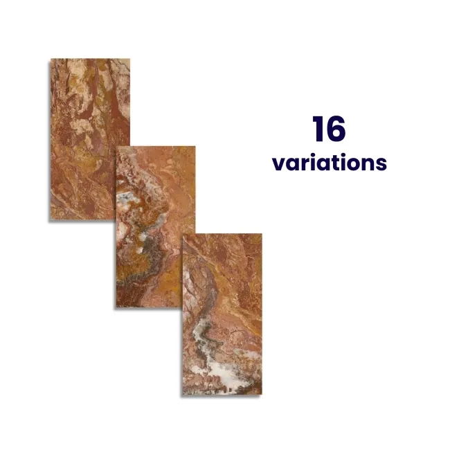 Volcanic Red Marble Effect Matt Porcelain Tile