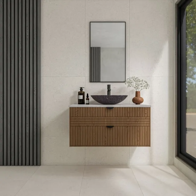 Everlast White Concrete Effect Matt Porcelain Wall & Floor Tile