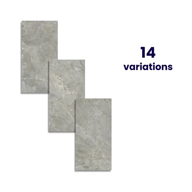 Mylos Grey Stone Effect Matt Porcelain Wall & Floor Tile