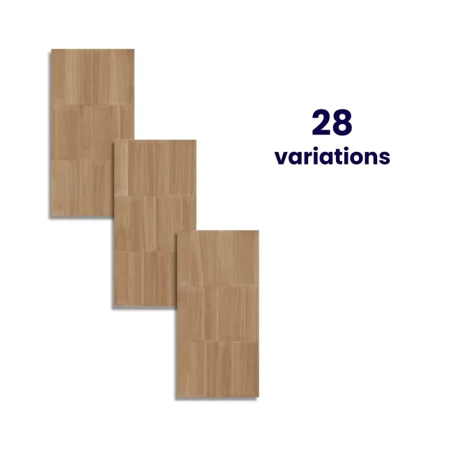 Nogal Block Decor Brown Wood Effect Matt Ceramic Wall Tile