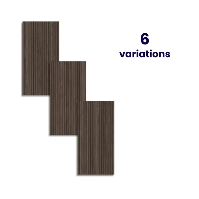 Mocha Slatted Wood Effect Matt Ceramic Wall Tile