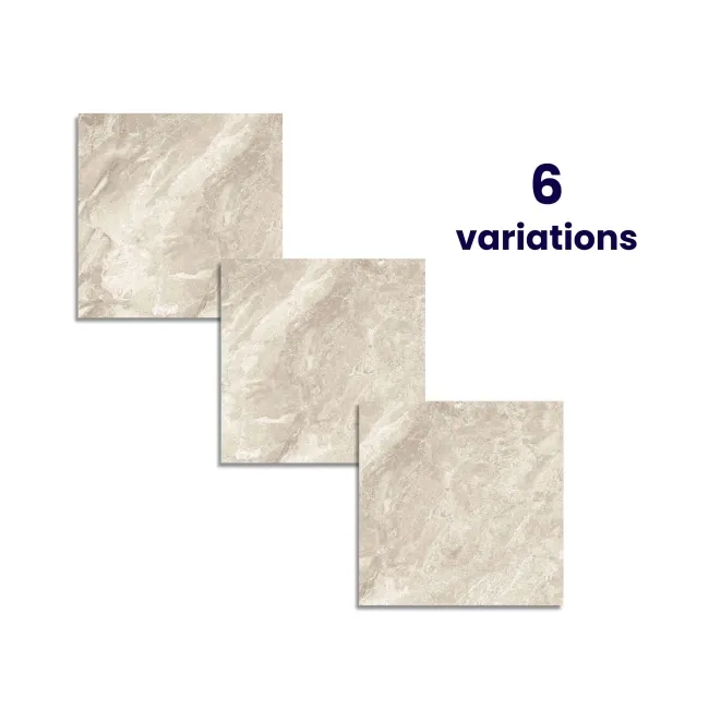 Glacier Beige Stone Effect Polished Porcelain Floor Tile