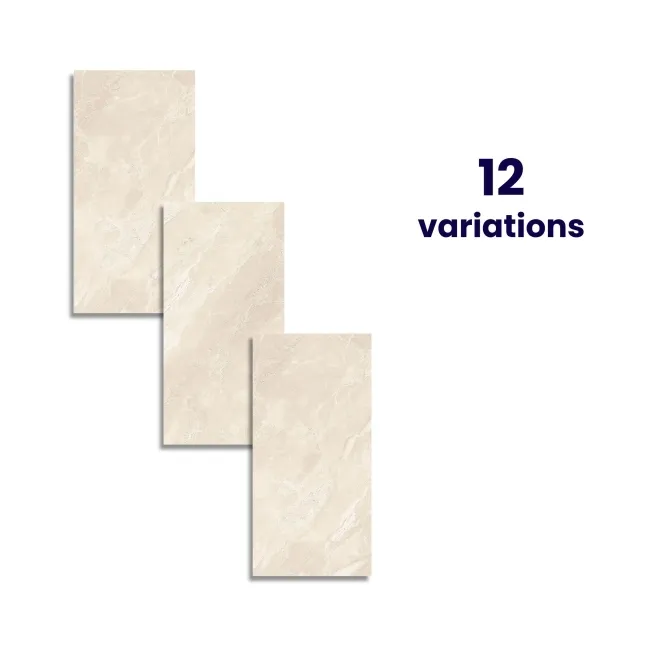 Glacier Beige Stone Effect Polished Porcelain Wall and Floor Tile