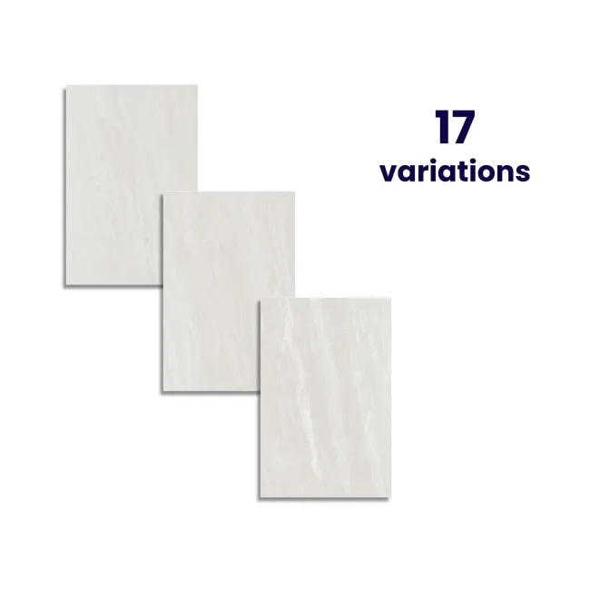 Kandla White Stone Effect Matt Porcelain Outdoor Slab Tile