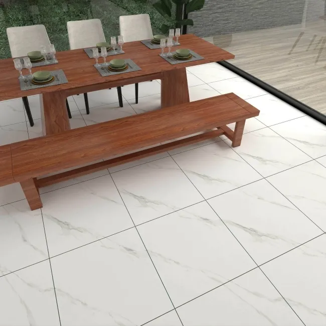 Alaskan Calacatta White Marble Effect Matt Porcelain Floor Tile