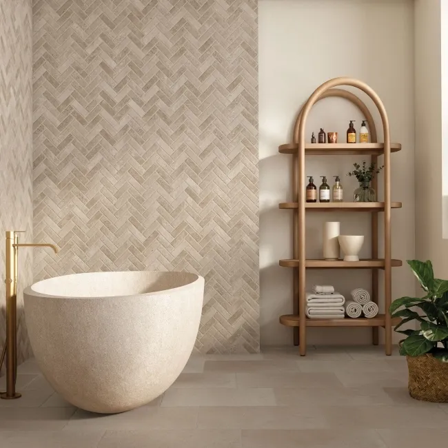 Taxos Spica Taupe Stone Effect Matt Porcelain Wall and Floor Tile