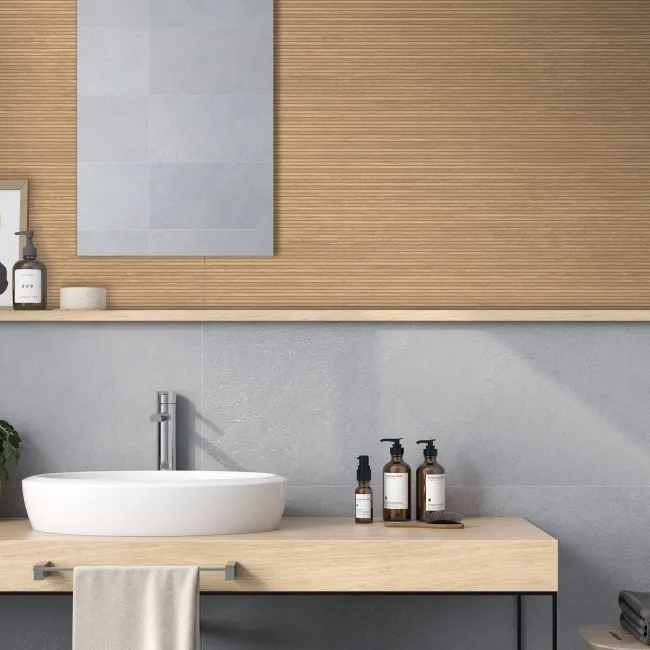 Roca Indiana Light Oak Fluted Wood Effect Matt Ceramic Tile