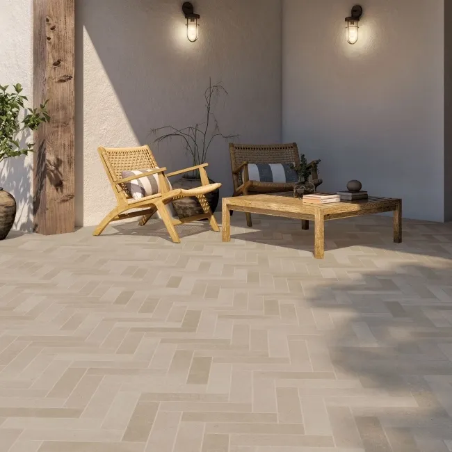 Taxos Sand Stone Effect Porcelain Outdoor Brick Paving