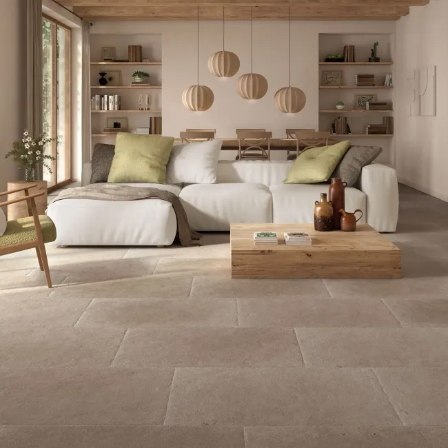 Taxos Taupe Stone Effect Matt Porcelain Floor Tile