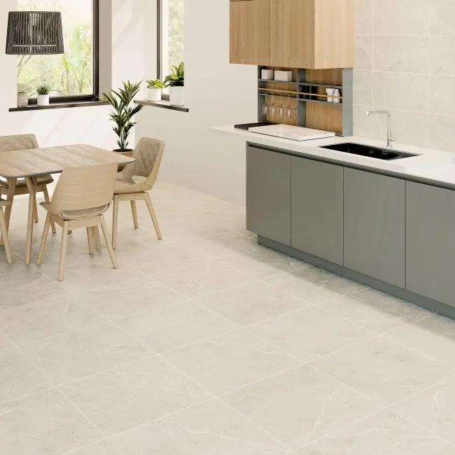 Piacentina Ivory Stone Effect Matt Porcelain Floor Tile