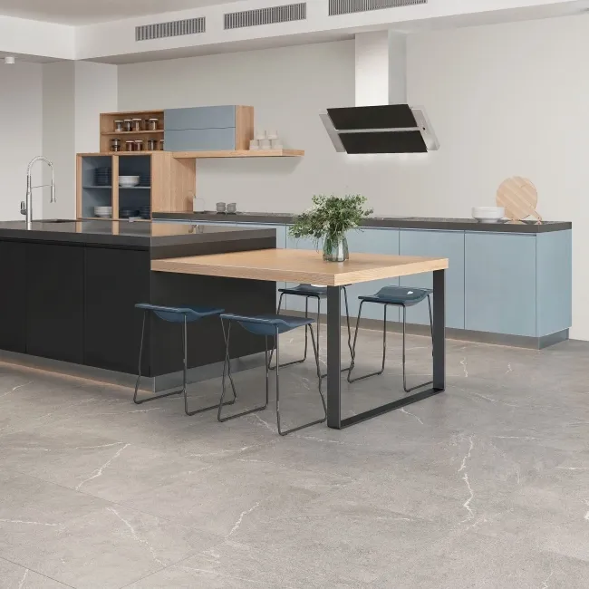 Piacentina Grey Stone Effect Matt Porcelain Floor Tile