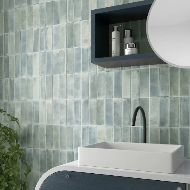 Reku Blue Stone Effect Matt Porcelain Tile