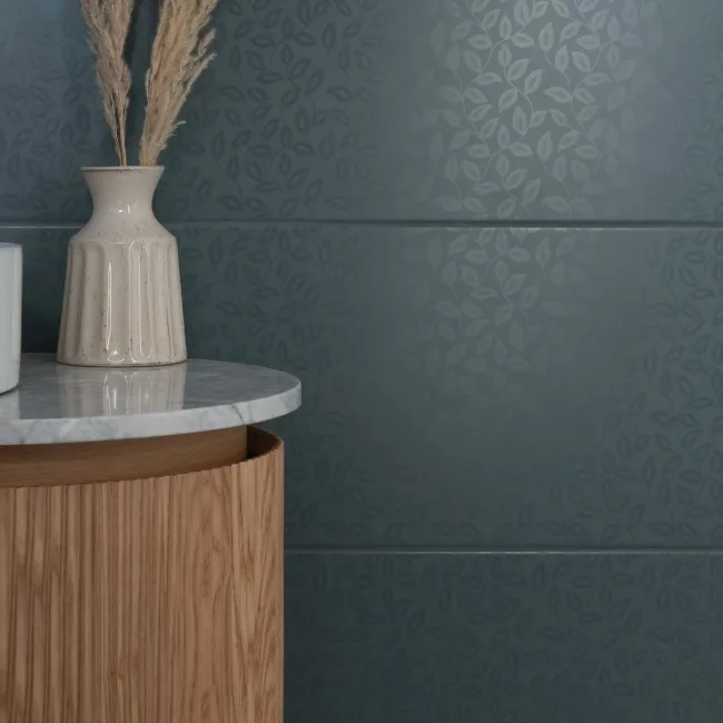 Dynamic Blue Floral Effect Matt Ceramic Wall Tile
