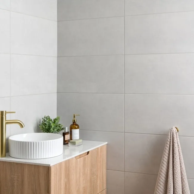 Dynamic Light Grey Stone Effect Matt Ceramic Wall Tile