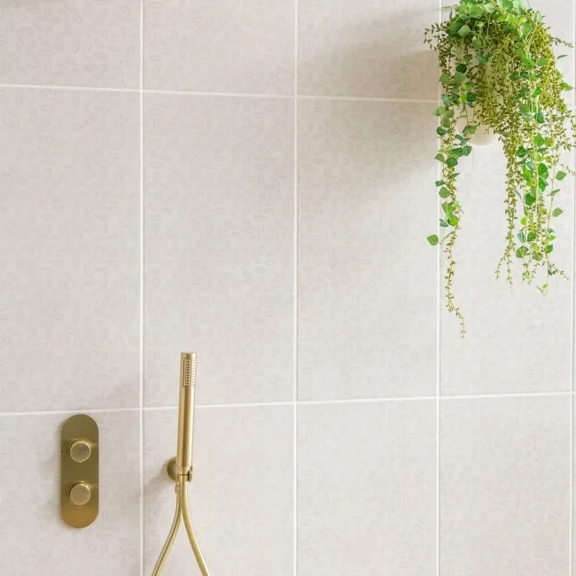 Dynamic White Floral Effect Matt Ceramic Wall Tile
