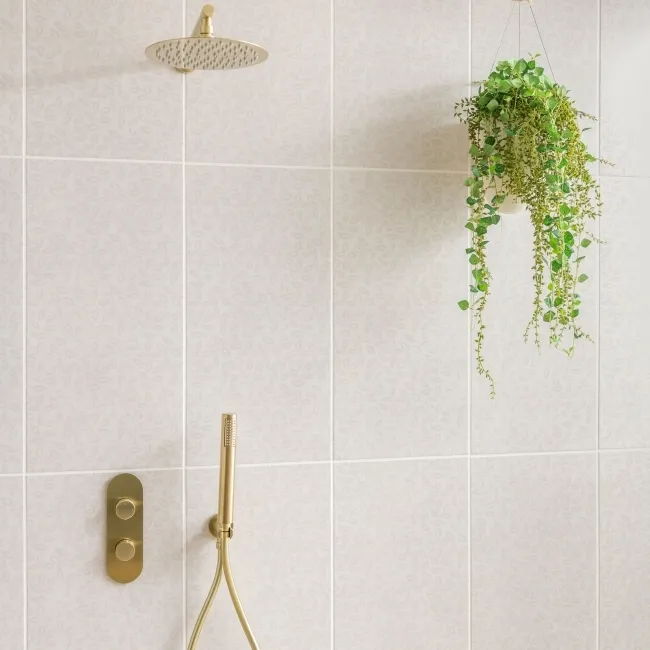 Dynamic White Floral Effect Matt Ceramic Wall Tile