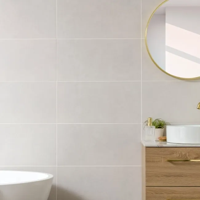 Dynamic White Stone Effect Matt Ceramic Wall Tile