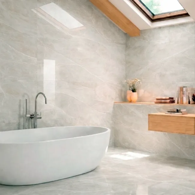 Electra Beige Crystal Marble Effect Polished Porcelain Tile