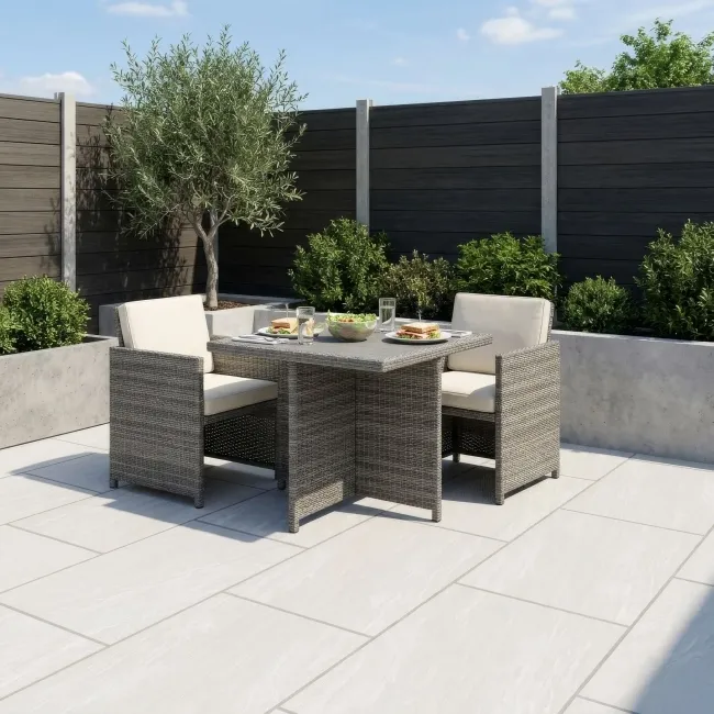 Kandla White Stone Effect Matt Porcelain Outdoor Slab Tile