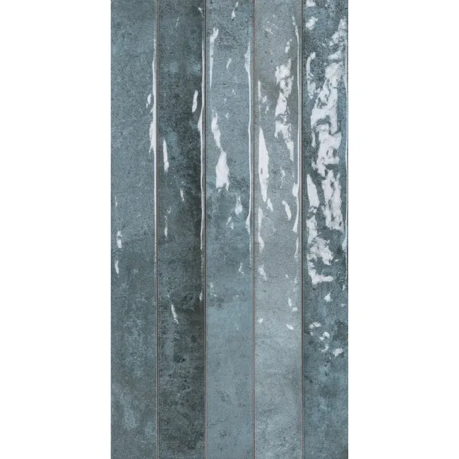 Ponto Blue Stone Effect Gloss Ceramic Wall Tile