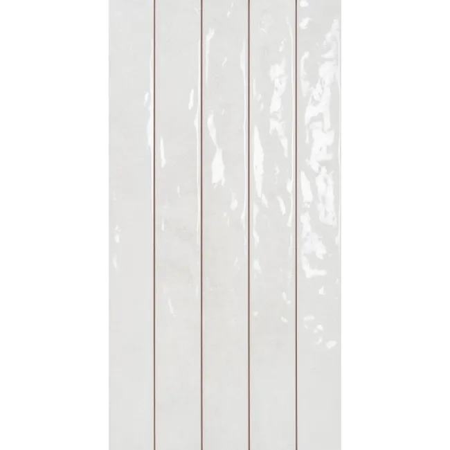 Ponto White Stone Effect Gloss Ceramic Wall Tile